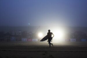 Sur le sable du Quik Pro France