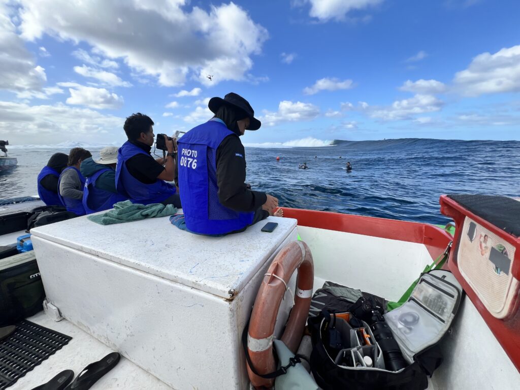 Le sac photo de Jérôme et sa place sur le bateau. 